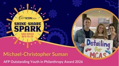 AFP Global: High School Student, Michael-Christopher Suman, Earns International Youth Award for Outstanding Fundraising Ef…