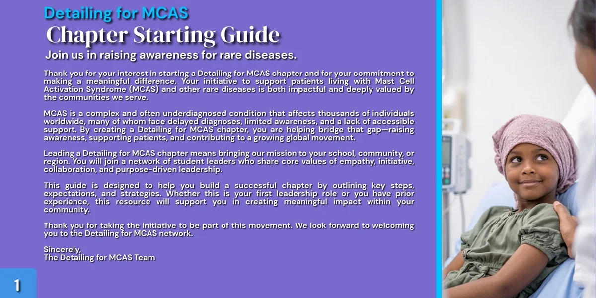 First page of the Detailing for MCAS Chapter Starting Guide
